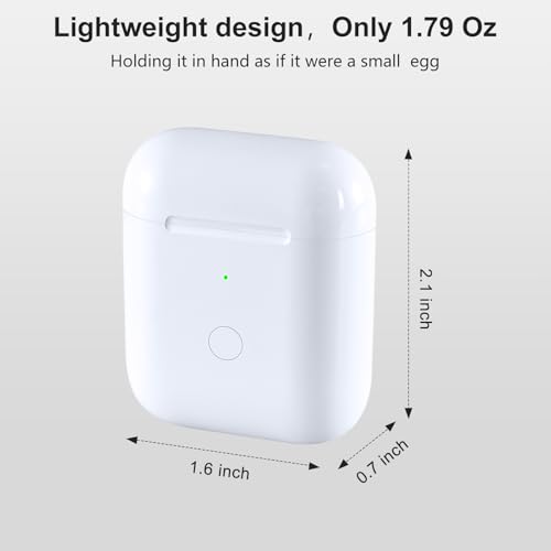 Image of Wireless Charging Case Replacement Compatible with AirPod 1st & 2nd Generation, Air Pod 1 2 Charger with Bluetooth Pairing Sync Button,No Earbuds