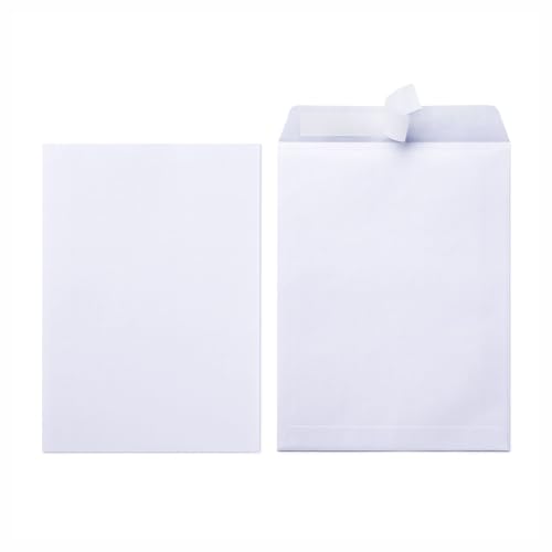 C4 White ENVELOPES Peel & Seal Large Letter ENVELOPES for A4 Sheets Strong White Paper SELF Seal A4 NO Window for Office MAILING & DOCUMENTS [12 Pack]