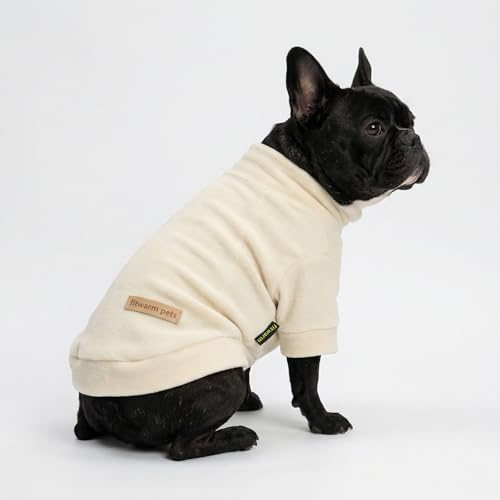 Image of Fitwarm 3 Pack Classic Fleece Dog Sweater, Winter Clothes for Small Dogs Boy Girl, Turtleneck Dog Sweatshirt, Pet Pullover Jumper, Cat Apparel, Black, Olive Green, Cream, Small