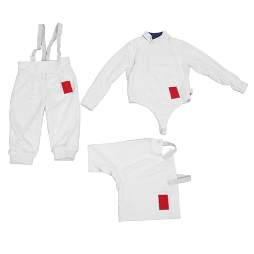 RiToEasysports Uniforme de Esgrima, Pantalones de Esgrima Unisex Ajustables, Conjunto de Chaqueta y Chaleco para Sable de Espada de Aluminio (48)