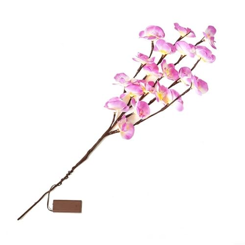 Luces de rama Phalaenopsis decorativas moradas con hojas de arce para interiores 2