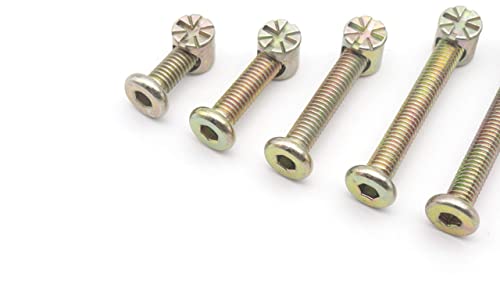 Crib Bolts Replacement Kit, cSeao Zinc Plated M6 Socket Cap Bolt Barrel Nuts Assortment Kit for Cot Chairs Chest Furniture Bed, M6x15mm/25mm/35mm/45mm/55mm