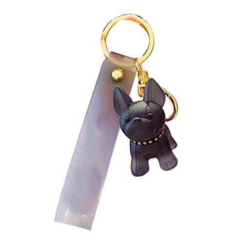 Bulldogge Schlüsselanhänger Kristall, Autoschlüssel Anhänger Schlüsselbund Tier Schlüsselanhänger Personalisiert French Bulldog Keychain Auto Schlüsselanhänger für Geldbörse Handtasche Rucksack Cover