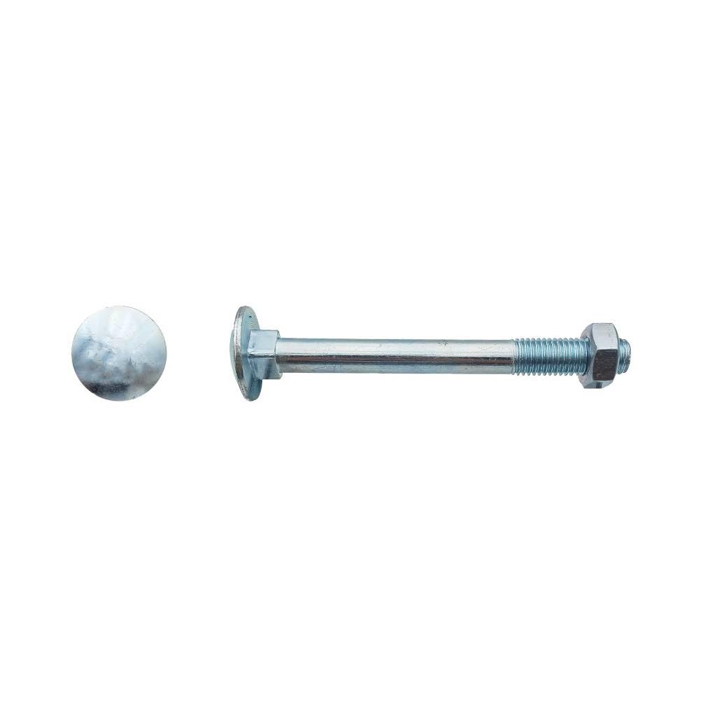 50 Boulons Tête Ronde Collet Carré TRCC 8 x 150 mm - DIN 603 - Zingué blanc - D-Work