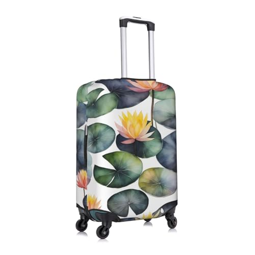 Black Lily Pads 1 Tsa Approved Luggage Cover For 18-32 Inch Suitcases Scratch-Resistant Stretch Luggage Cover3