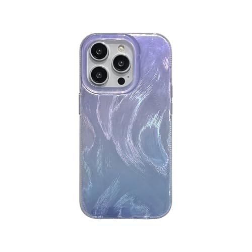 Coque iPhone 14 Pro Max motif laser dégradé argent rigide