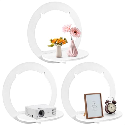 letuxaamz Estanterías de Pared, Estantería Pared Estantería Baño Pared 3 Unidades Estanterías de Exhibición, Fácil Instalación Duraderas para Salón Dormitorio, 29x29cm Blanco