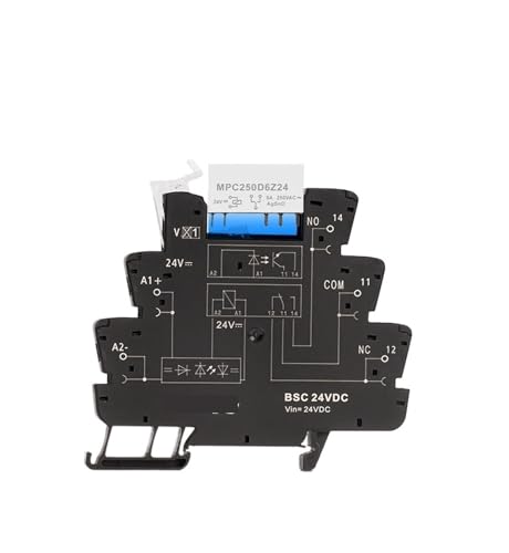 Relais intermédiaire rail DIN HF41F24ZS MPC250D6Z24 24VDC contacts alliage argent