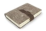 Nepali Traveler Vintage Journal with Handmade Wool Felt and Lokta Paper. Made in Nepal. (Nature's Wool)