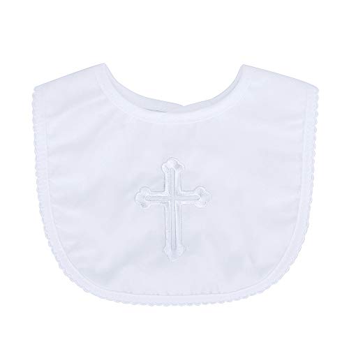 ESTAMICO Infant Baby Boy's Girl's Christening Baptism Outfits Embroidered Cross Bib2