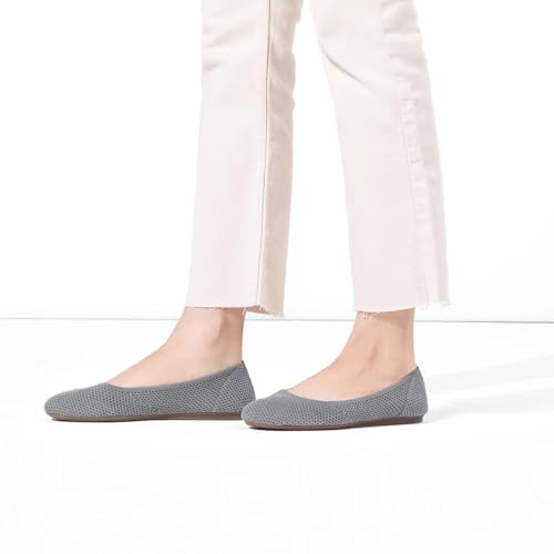 Image of Frank Mully Women's Ballet Flat Shoes Knit Dress Shoes Round Toe Slip On Ballerina Flats for Woman Low Wedge Comfort Soft