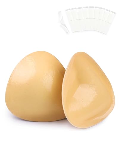 Egussi Bra Inserts, Double Sided Stick Push Up, Bikini Padding Inserts Reusable, Stick on Brreast Pads for Swimsuit Sport Bra Nude