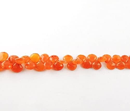 Perles de cornaline cœur briolette 4mm 6mm fil de pierre naturelle pour collier