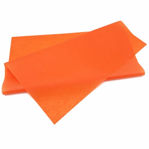 60 Blatt Orange Seidenpapier, Transparentpapier, Krepppapier, für Basteln, Verpacken, Geschenkpapier für Geburtstag, Hochzeit, Weihnachten, Halloween (50x70cm)