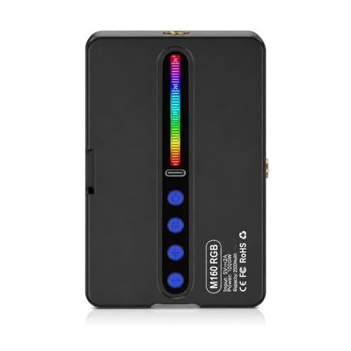 Image of GADGETKING M160 RGB Video Light for Mobile & Camera | 2700K-6500K Full Color LED Light | Rechargeable Pocket Light for Reels, YouTube, Photography & Live Streaming