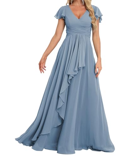 Robe de demoiselle d'honneur en mousseline de soie pour femme WPX101