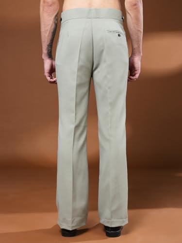 Image of Gurkha Pants for Men | Trouser for Men | Formal Pant | Classic Button | Bell Button High Waist Pleated Casual Trousers | Flared Leg Pants for Office Smart Casual Travel Party