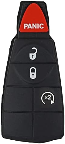 AKS Keys New Keyless Remote Key Fob Rubber Pad 4 Buttons Compatible with Chrysler Dodge Compatible with Jeep