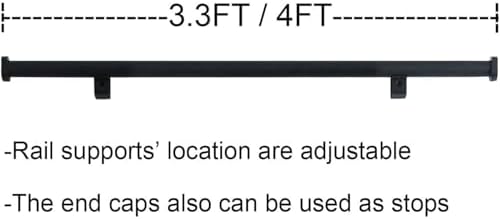 3.3ft-28ft Telescopic White Sliding Library Ladder Hardware Kit, Includes Bottom Wheel with Brake, DIY Track System for Home Decor, No Ladder Included, 854cm Length