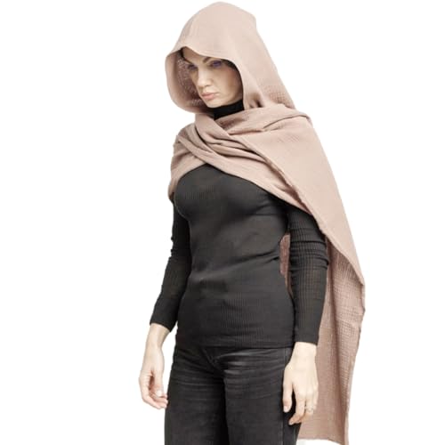 Adults Cotton Hooded Scarf 2in1 Set Teens Cotton Beanies Hat Suit Winter Warm Woman Girls Pullover Hat for Outdoor2