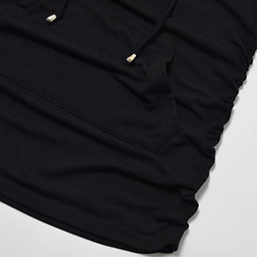 Ginkana Womens Maternity Hoodie Top Sweatshirt Long Sleeve Shirts Pregnancy Tunic Top,Black, Medium #TOP3