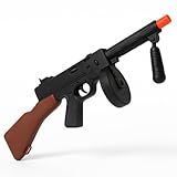 Nicky Bigs Novelties Adult Costume Prop 19.5″ Black Plastic Machine Gun Replica Toy with Authentic “Rat‑a‑Tat‑Tat” Sound Effects Lightweight Accessory