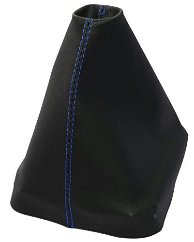 AERZETIX: Funda para palanca de cambios de piel sintética con costuras de colores variables (negro con costuras azul)