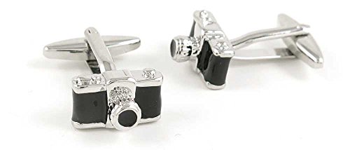 1 Par de Mancuernillas para Hombre Cámara Negra Clásica miniatura 1