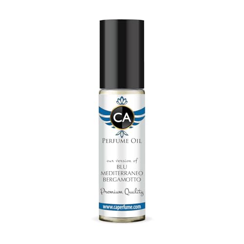 CA Perfume Impression of Blu Mediterraneo Bergamotto Unisex Fragrance Oil Woody Aromatic Scent Long Lasting Perfumes for Women &amp; Men Travel Size TSA Ready Mini Parfum Body Oil Roll-on 0.33 Fl Oz 10ml