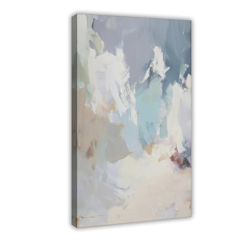 Impression sur toile bleu clair abstrait plage : idee cadeau decoration
