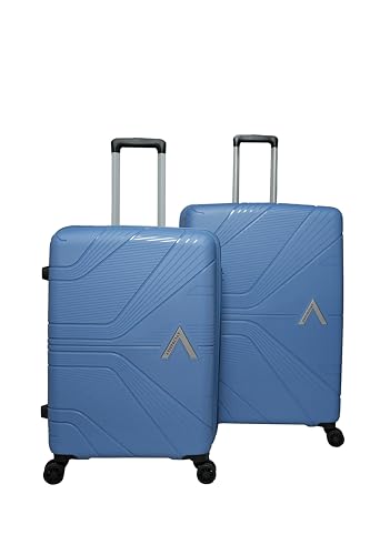 Image of VIP Aristocrat Trolley Bag Set of 2, 55 and 65cm, Hardside PP Shell, Dual Wheels, Multi-Stage System, 10-Number Zipper, 7-Year Warranty (Ocean Blue, Set of 2)