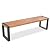 Outdoor Dining Set - Patio All Weather Wooden Conversation Set with 1 Table and 2 Benches, Unique Top Texture Design, Acacia Wood Top and Steel Frame, Ideal for Garden Poolside & Indoor Use, Natural