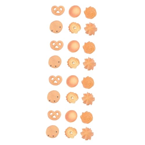 DRESSOOS 24個 クッキーかんざし 黄色 ビスケット パン 人工 しっぽ 錫 髪留め クリエイティブヘアピン のヘアクリップ 面白いバレッタ 模擬食のかんざし プラスチック Khaki