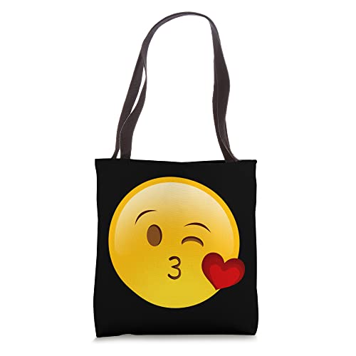 Bolso Tote Happy Kiss Face con labios guiñando y besando miniatura 1