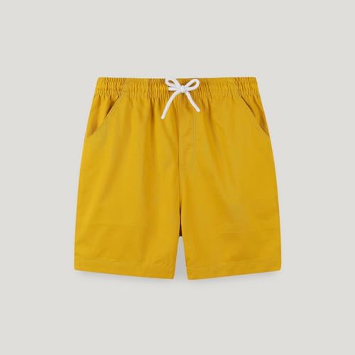Moonker Cotton Shorts for Kids Boys Solid Color Elastic Waist Pull on Soft Breathable Pants Comfy Boy Shorts2