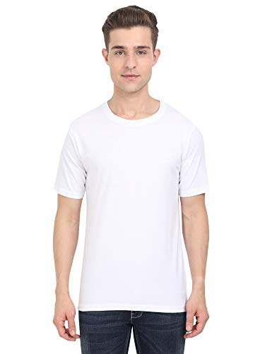 Image of FLEXIMAA Men's Cotton Round Neck Plain Half Sleeve T-Shirt