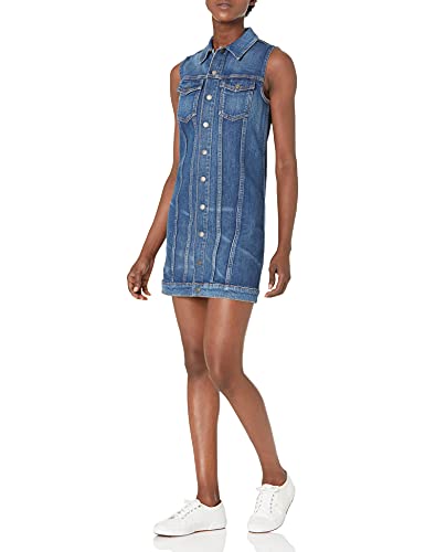 Hudson Jeans Women's Sleeveless Trucker Dress Outerwear, Agoura, SM