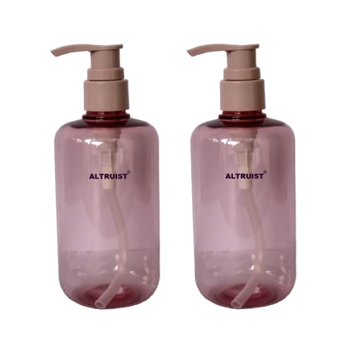 Image of ALTRUIST Refillable Lotion Pump Bottle | Empty Dispenser for Hand Wash, Shampoo, Body Wash, Liquid Soap & Massage Oil (Burgundy, 300 ML, Pack of 2)
