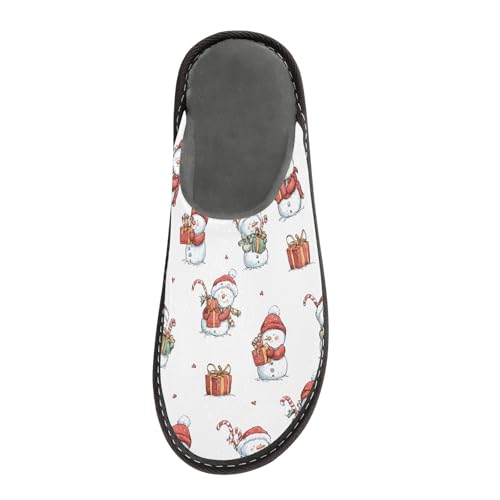 Slippers for Women Snowman Gift Pattern Soft Winter Warm Shoes Indoor Outdoor Non-Slip House Travel Slippers3