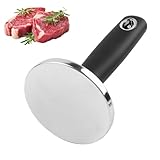 KAYCROWN Meat Pounder Tenderizer, Stainless Steel Kitchen Meat Tenderizer Hammer, Round Chicken Flattener Tool with Comfortable-Grip Rubber Handle for Flattening Cutlets and Tenderizing Meat