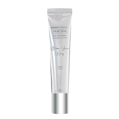 Image of FACESCANADA Strobe Cream - Silver, 18ml | Primer + Highlighter + Moisturizer | Shea Butter & Hyaluronic Acid | Intense Hydration | Flawless Radiant Dewy Skin | Illuminating & Glowing Makeup Base