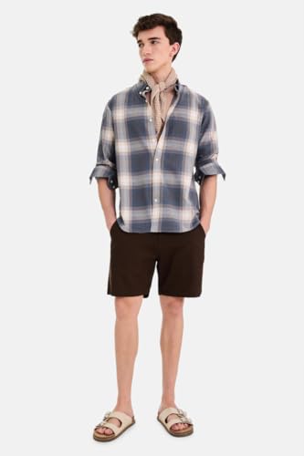 Image of SNITCH Men Casual Plus Size Shirt | Regular Fit Long Sleeve Spread Collar Plaid Pattern | 100% Cotton & Breathable Dobby Fabric for Casual Office Wear & Stylish Everyday Use