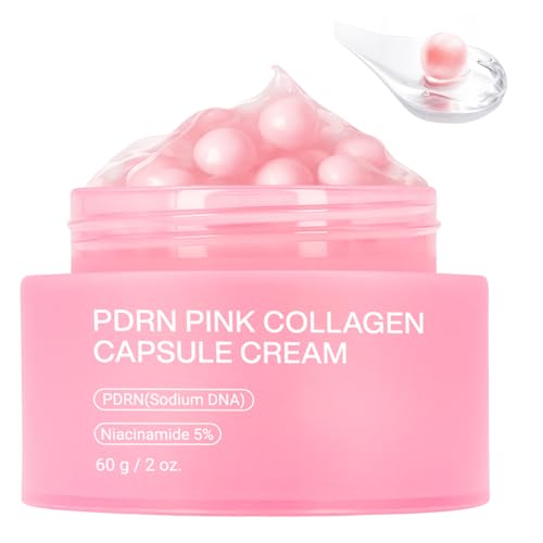 Jorceray PDRN Pink Collagen Capsule Cream – Salmon PDRN - Dual Texture Barrier Repair Moisturizer | Salmon DNA + 5% Niacinamide 2oz