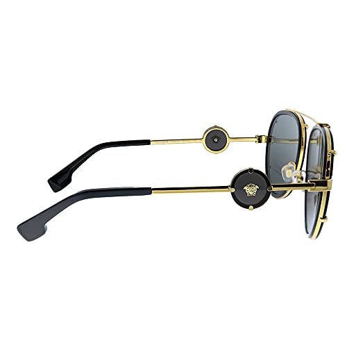 Versace VE 2232 143887 Black Metal Aviator Sunglasses Grey Lens3