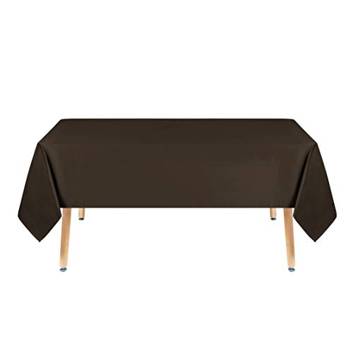Image of Obstal 210GSM Rectangle Table Cloth, Chocolate, 60 x 84 Inch | Heavy Duty Water Resistance Microfiber Tablecloth, Decorative Fabric Table Cover for Outdoor and Indoor Use
