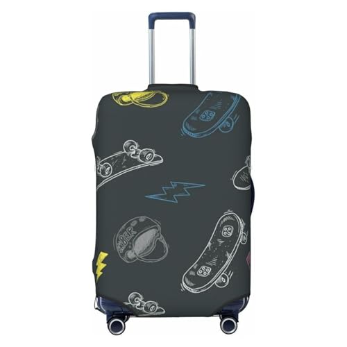 Graffiti Skateboard Print Luggage Suitcase Covers Elastic Washable Luggage Protector Luggage Covers For Suitcase