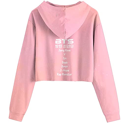 FUNKY MONKEY Women Cotton Crop Hoodie BTS