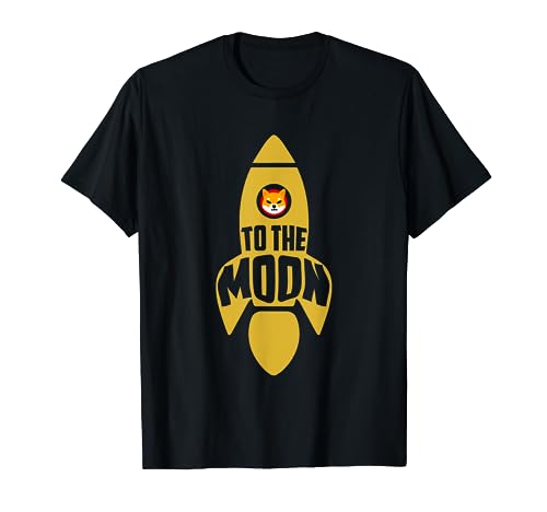 Shiba Inu To The Moon Rocket Launch Funny Crypto Coin HODL T-Shirt, Black