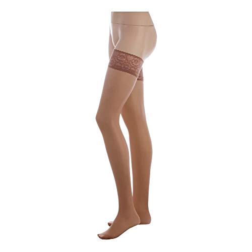 Image of Conte Semi Opaque Thigh Highs Self-Supported Stockings Silicone Lace Top Stay Ups Class 40 Den