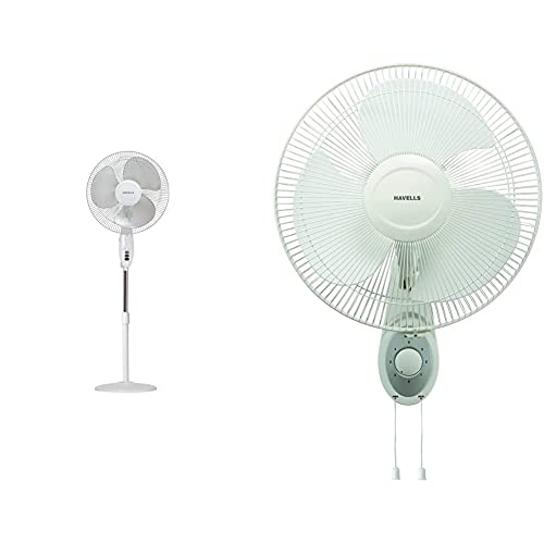 Havells Swing 400mm Pedestal Fan (White) Swing 300mm Wall Fan (Off